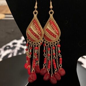 Red and Gold earring